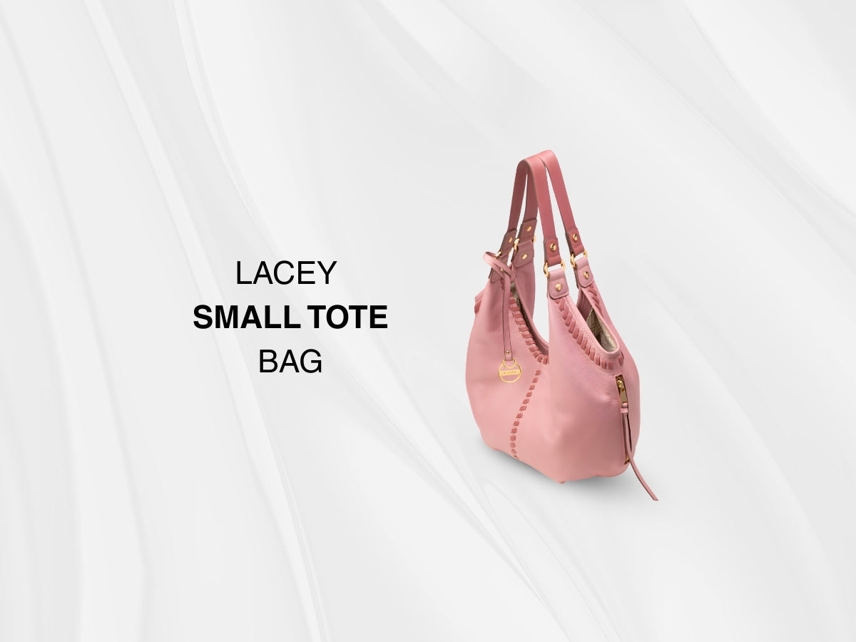 Lodis Lacey Small Leather Tote in blush pink - best day to night handbag for women compact and structured