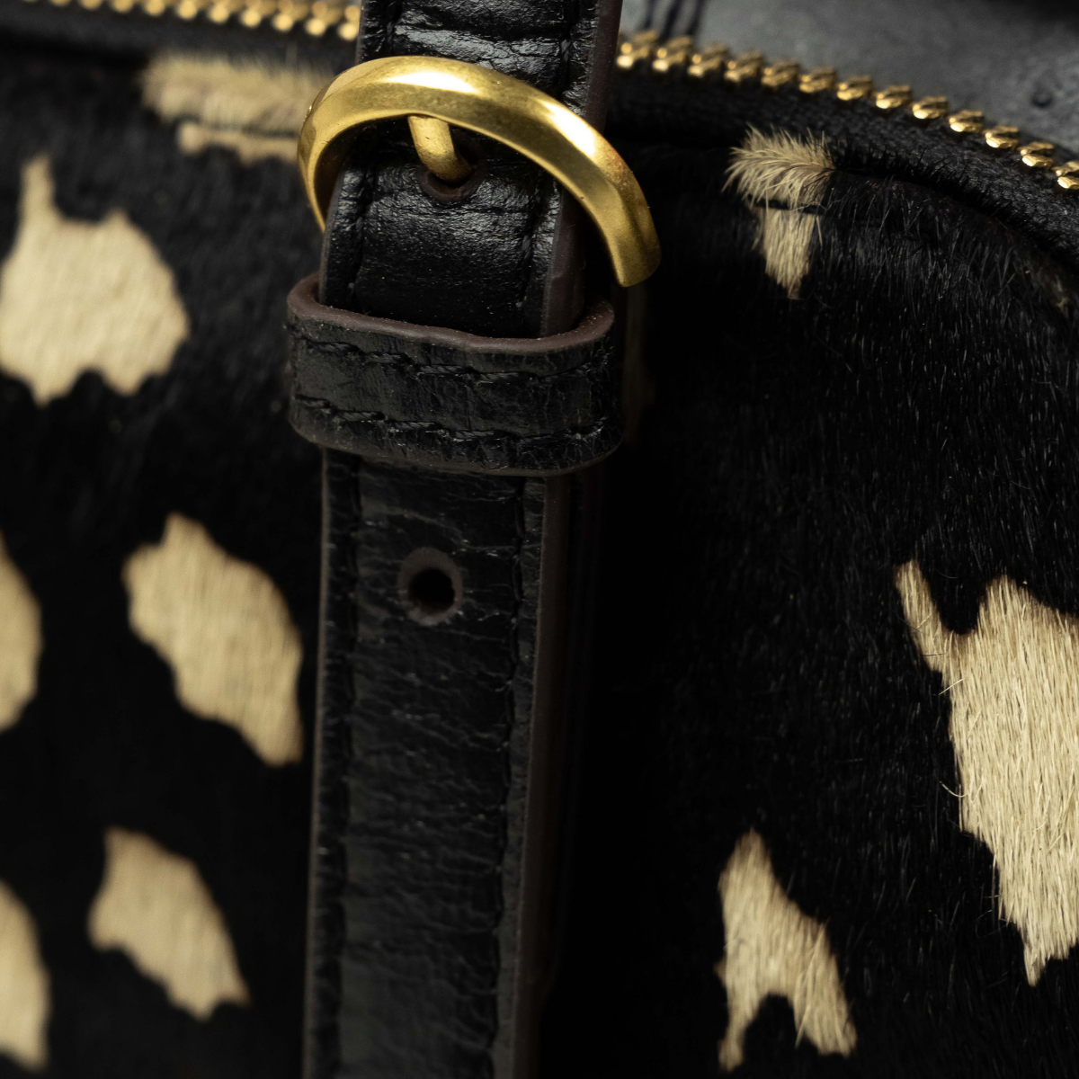 COSMA SATCHEL - BLACK PRINT HAIRCALF