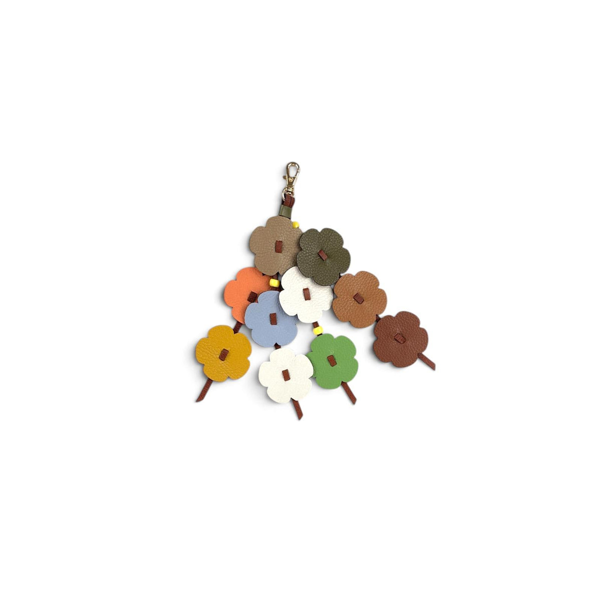 Leather floral charms