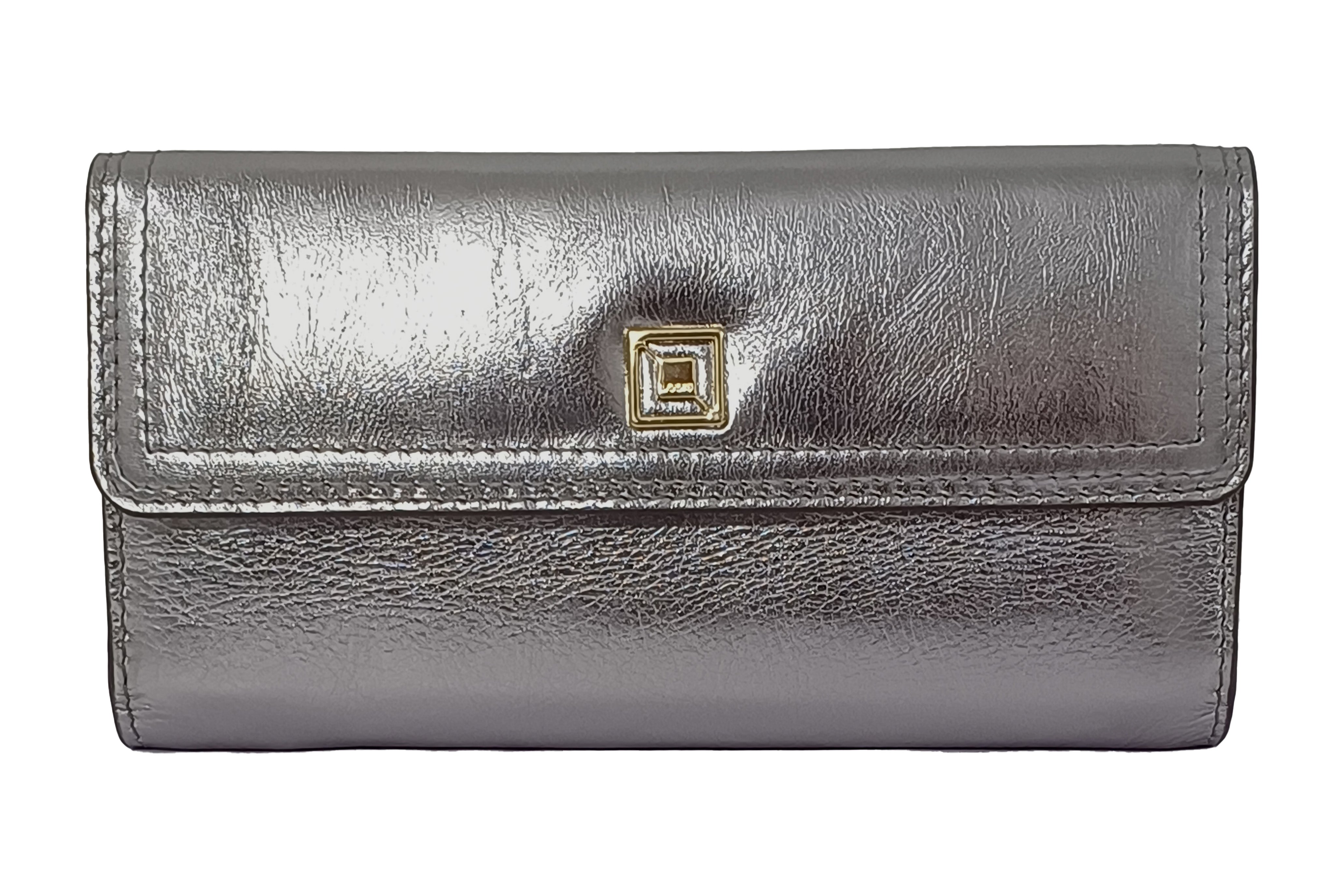 STEPHANIE CHECKBOOK CLUTCH WALLET (METALLIC)