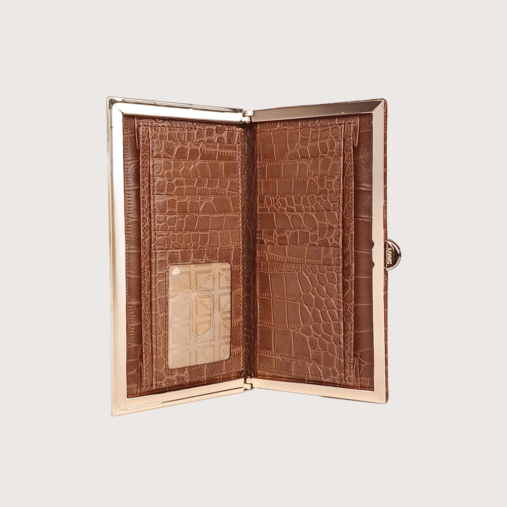 Quinn Clutch Framed Wallet (Croco)