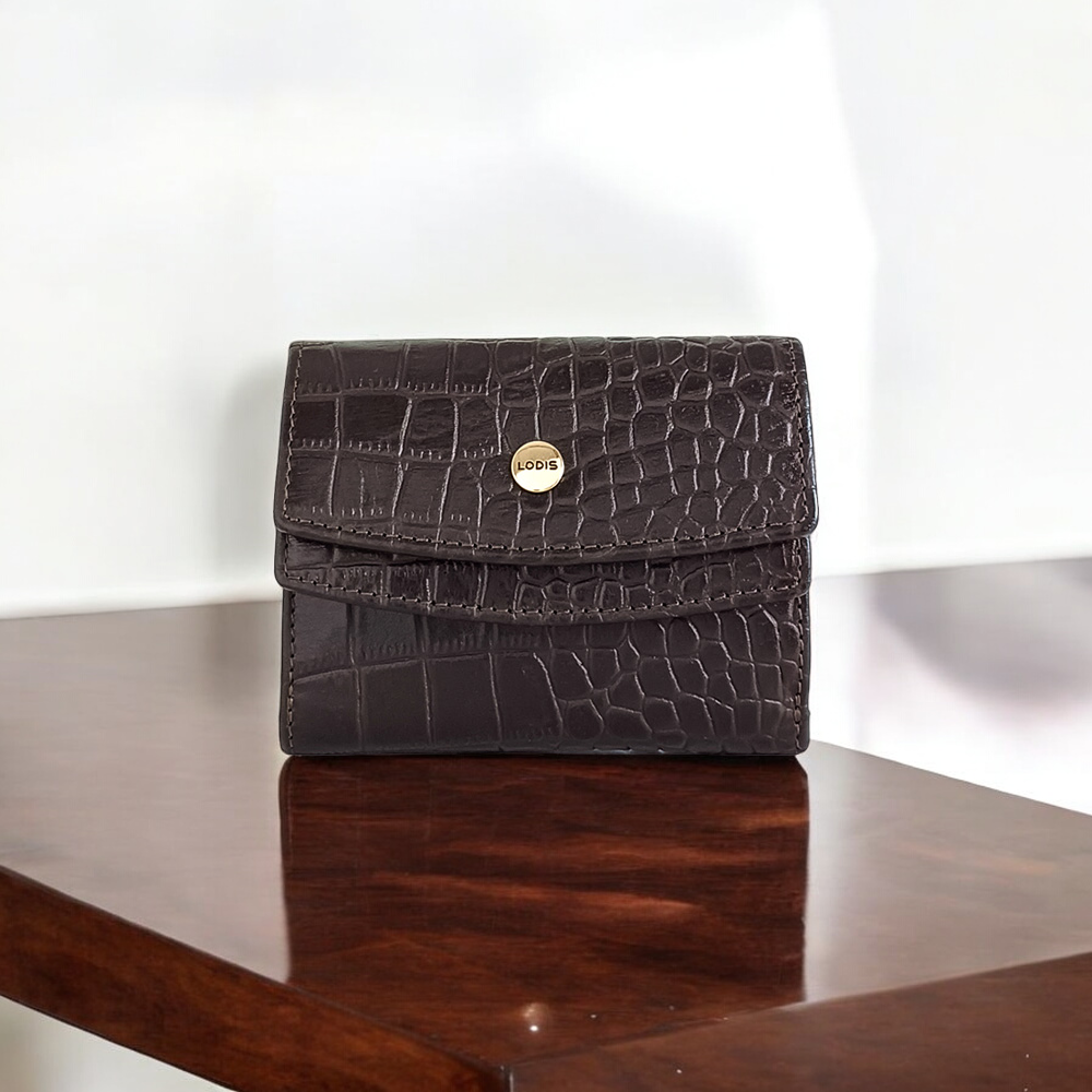 Kate Double-Flap Wallet (Croco)