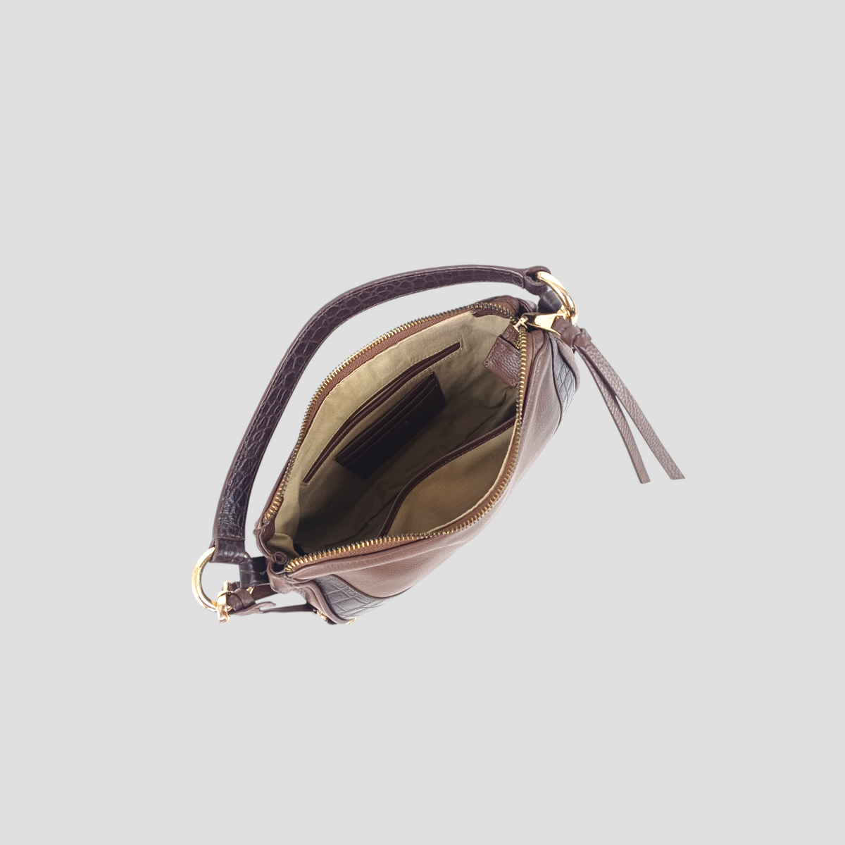 AMARA TOP HANDLE CROSSBODY - BROWNIE
