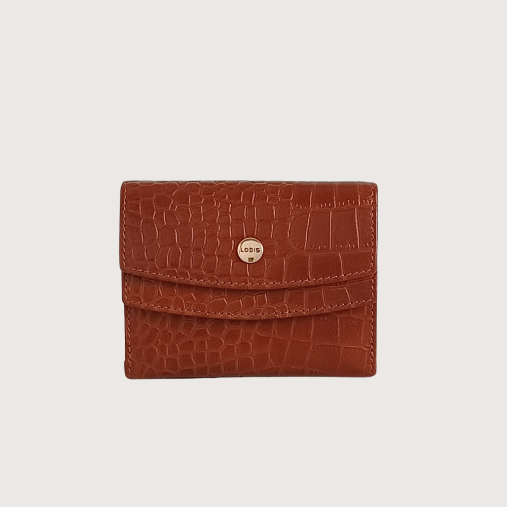 Kate Double-Flap Croco Wallet | Lodis