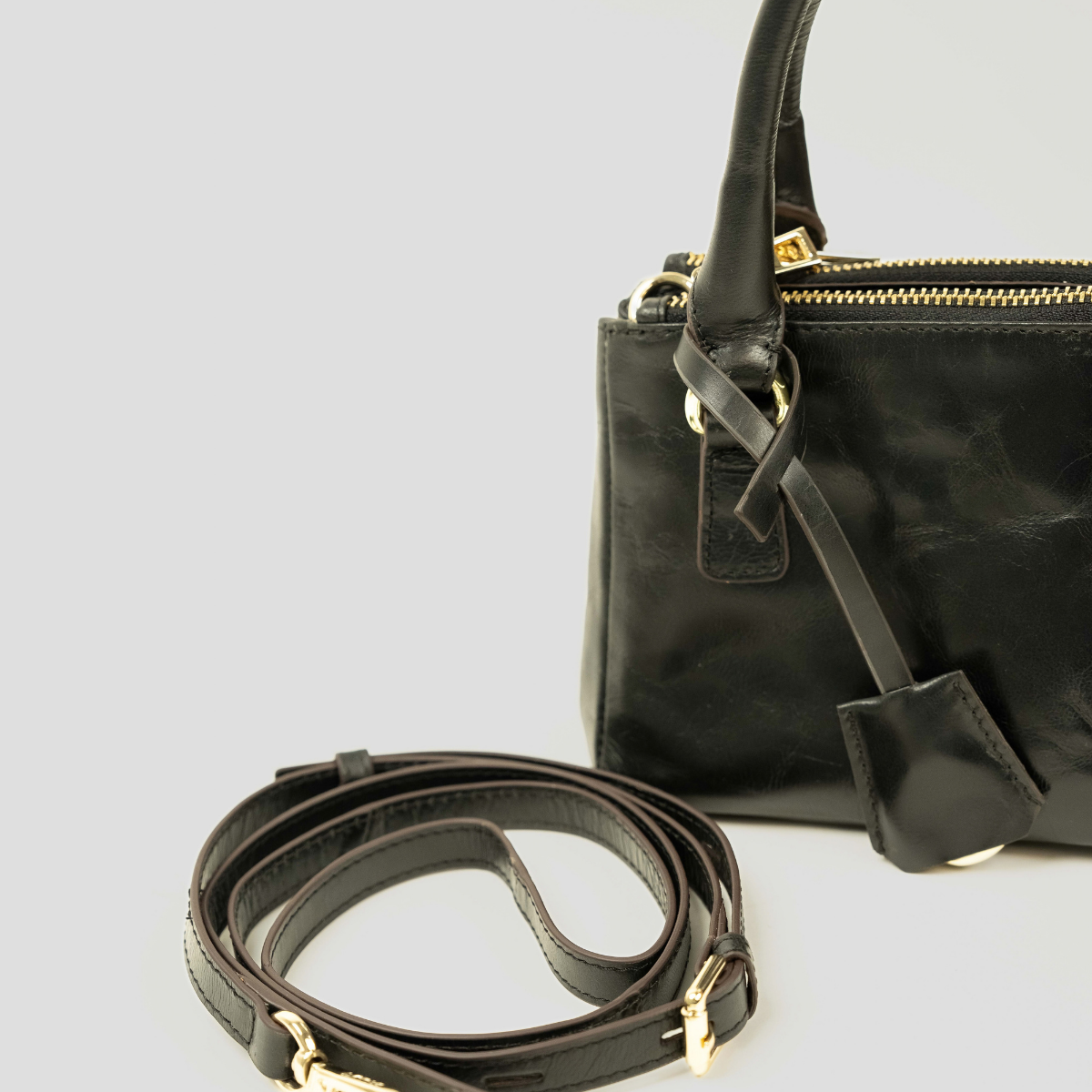 ECLIPSE TOP HANDLE GLAZED CROSSBODY - OLIVINE