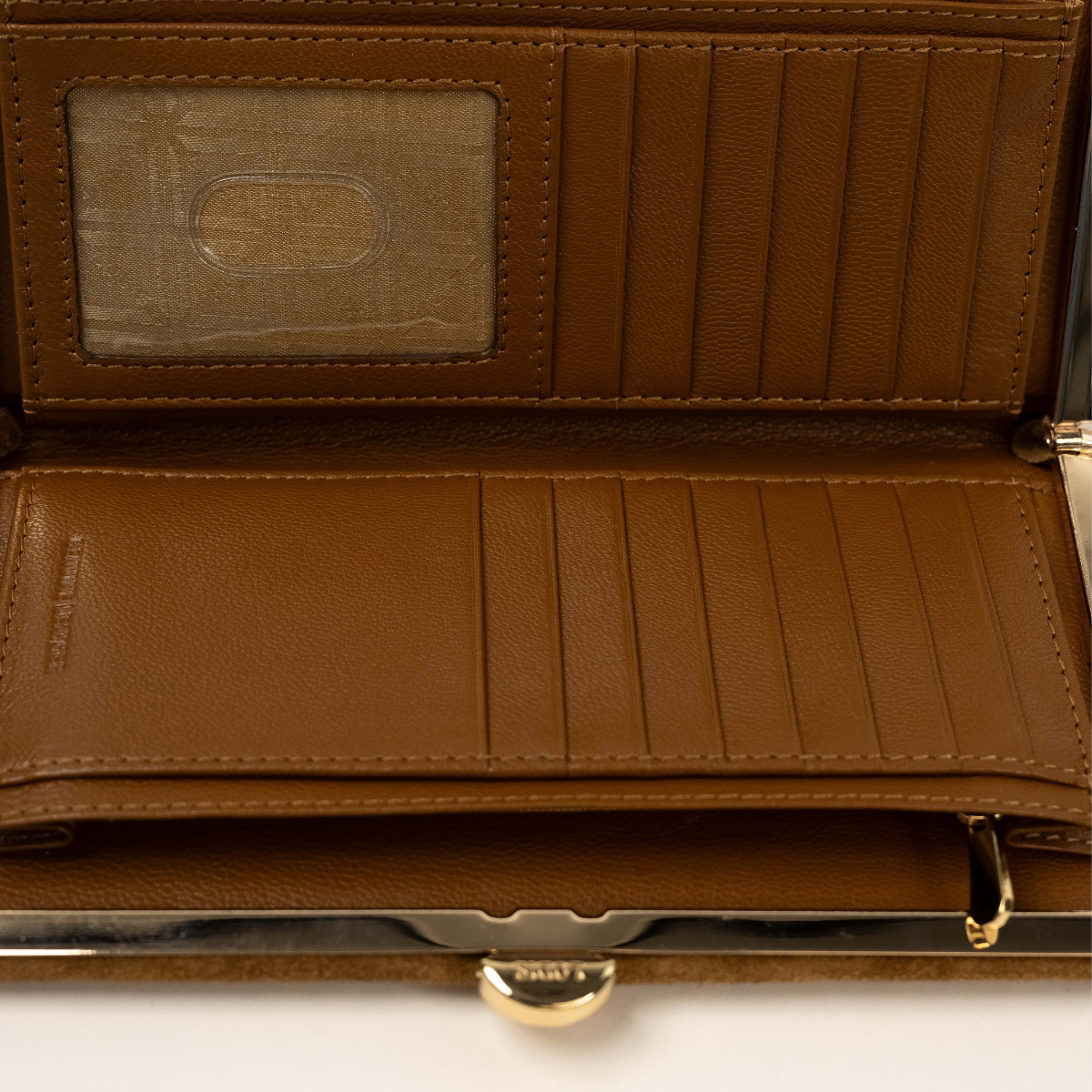 CELARA FRAME CLUTCH - BROWN