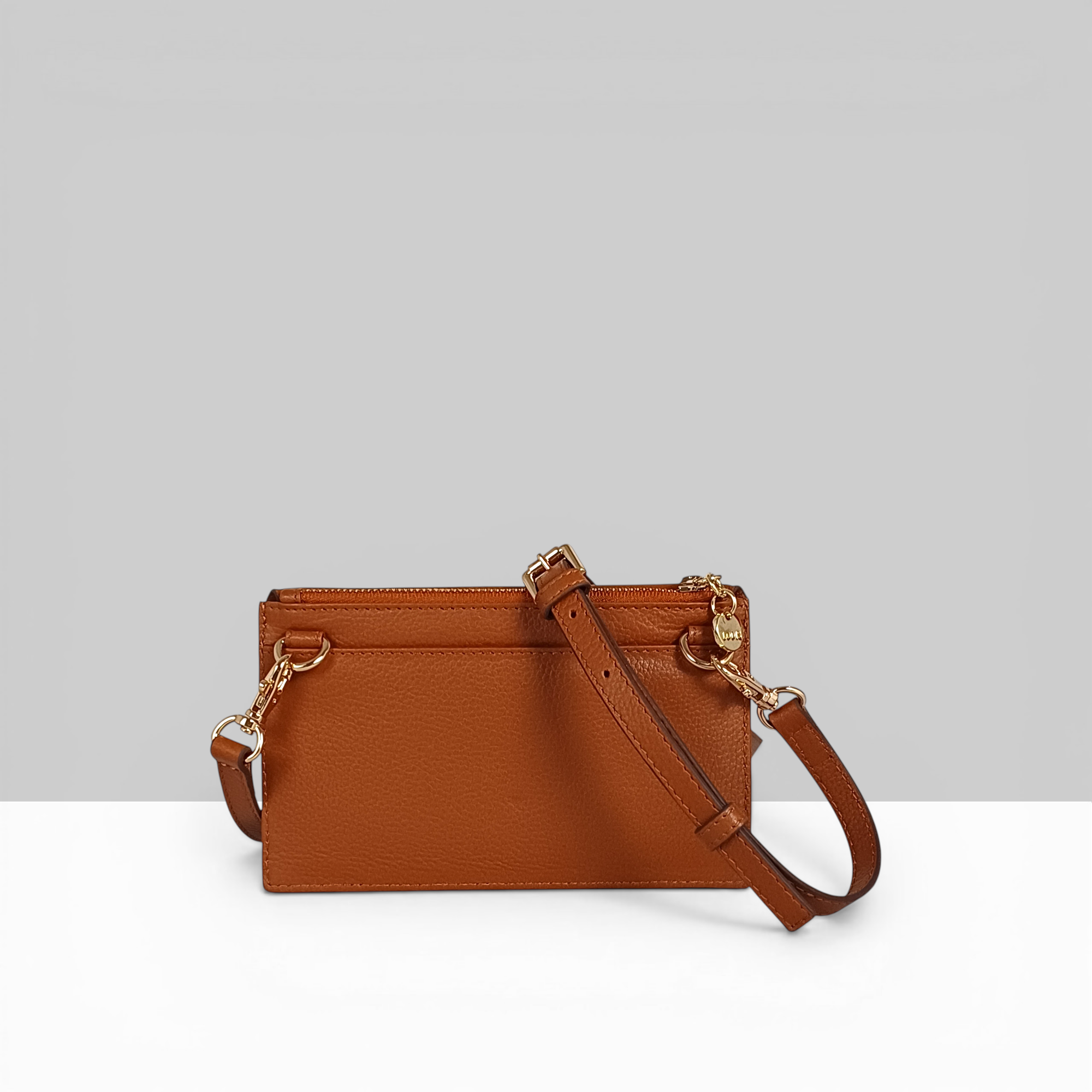 Lodis Vista Small Crossbody Pouch in Tan Pebbled Leather – Side Profile View