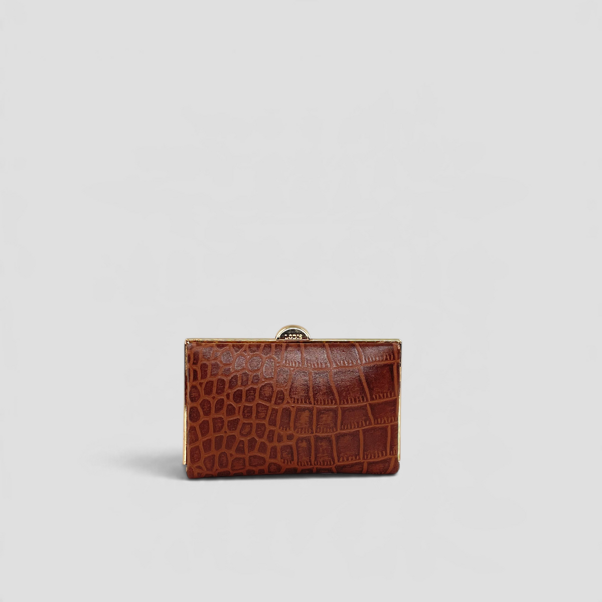 Quinn Clutch Croco Frame Wallet Mini - CHESTNUT