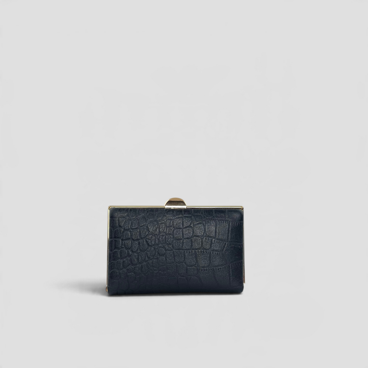 Quinn Clutch Croco Frame Wallet Mini - BLACK