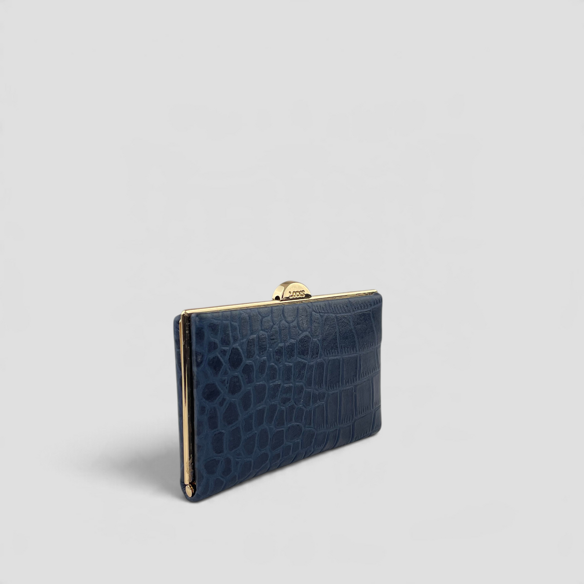 Quinn Clutch Croco Frame Wallet Mini - COBALT