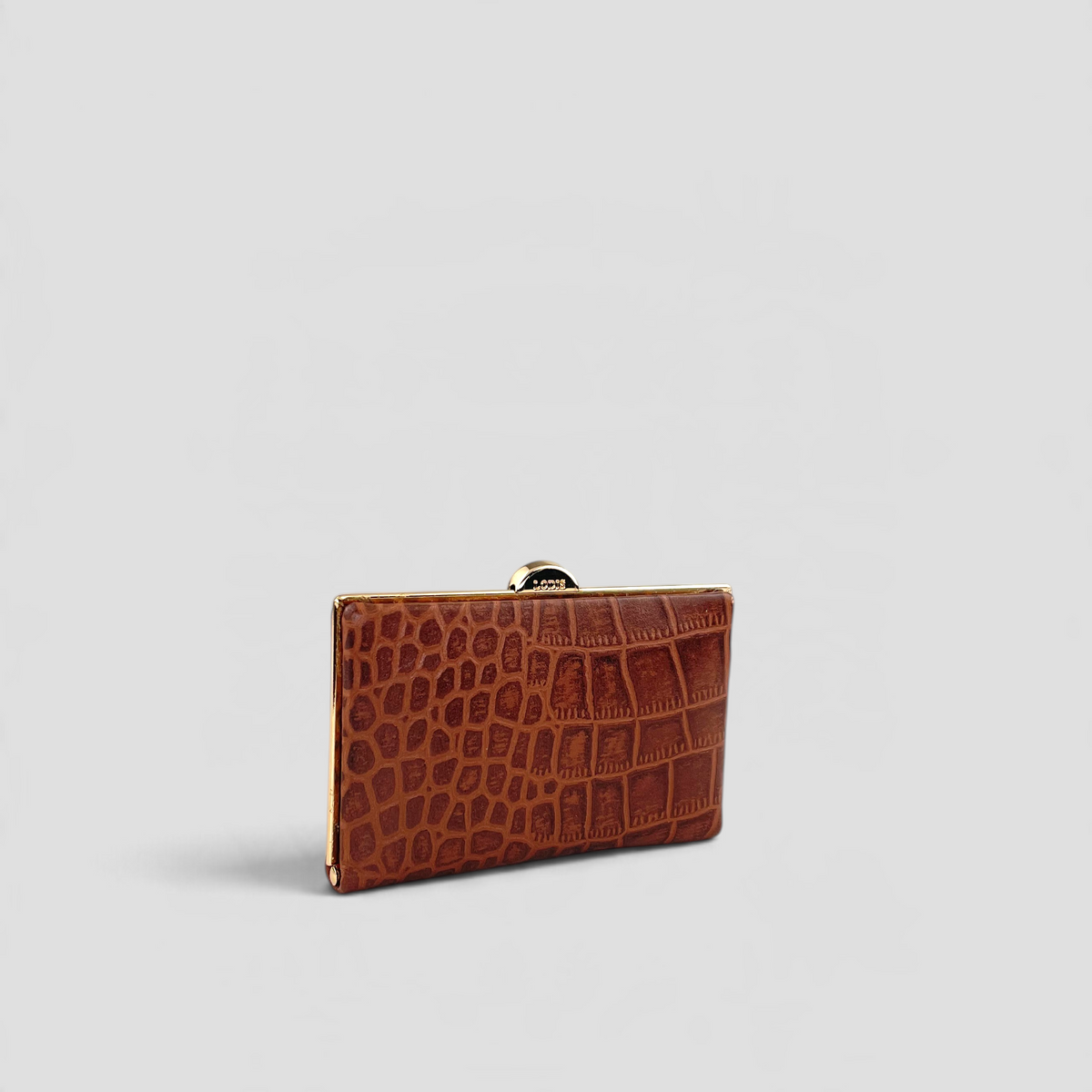 Quinn Clutch Croco Frame Wallet Mini - CHESTNUT