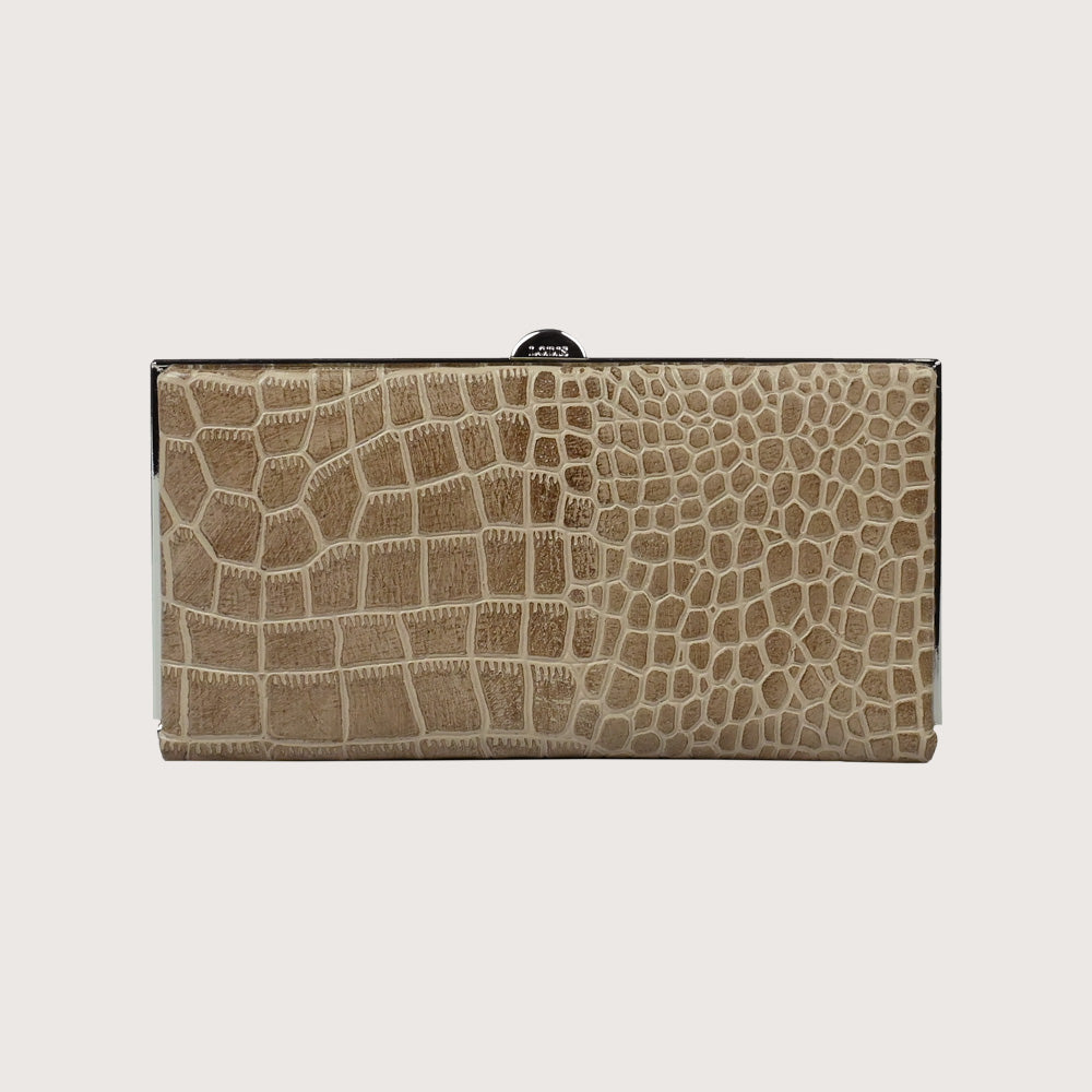 Quinn Clutch Framed Wallet (Croco)