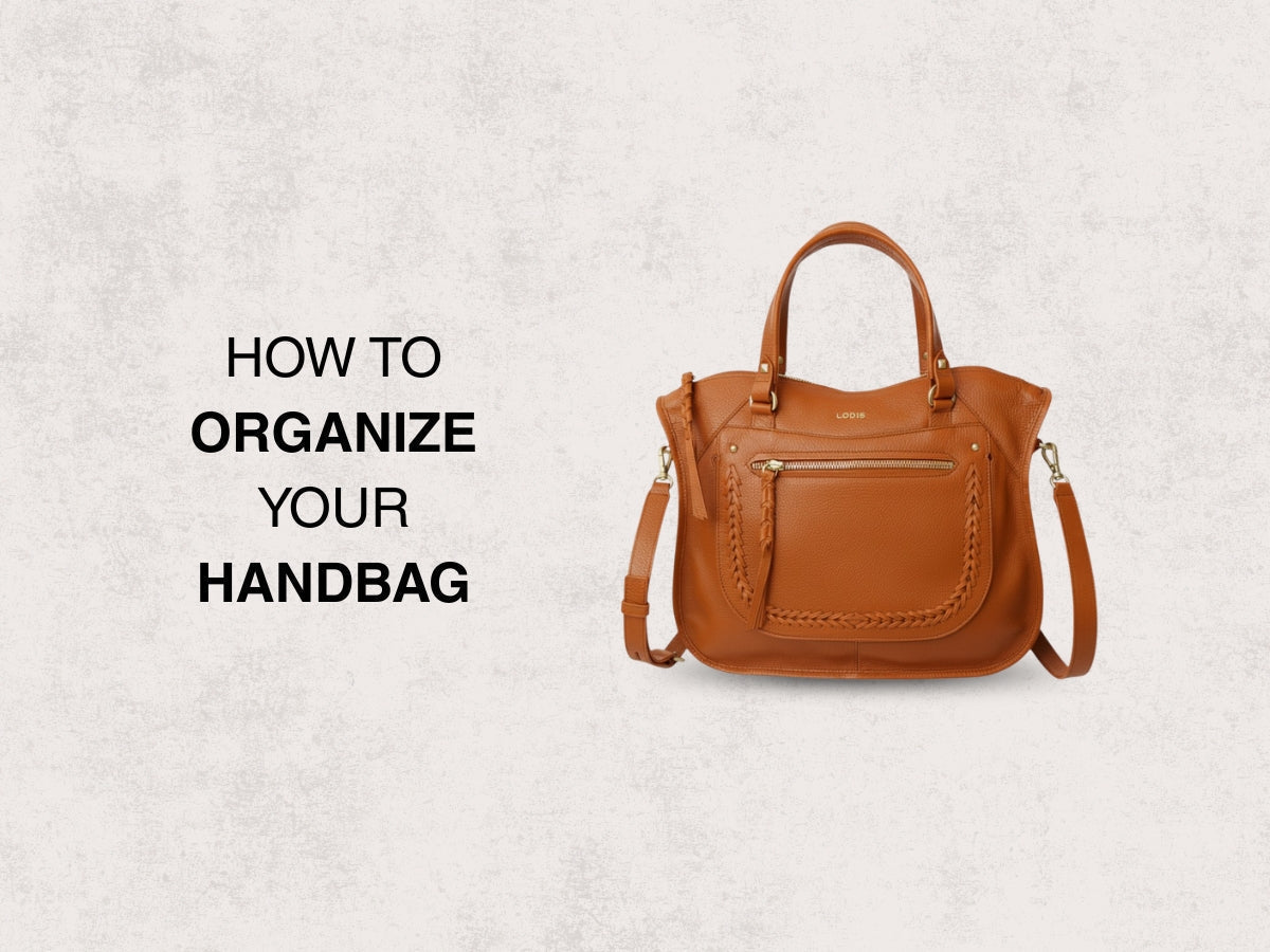 Lodis Margo Satchel in cognac genuine leather - how to organize your handbag and keep it clutter-free