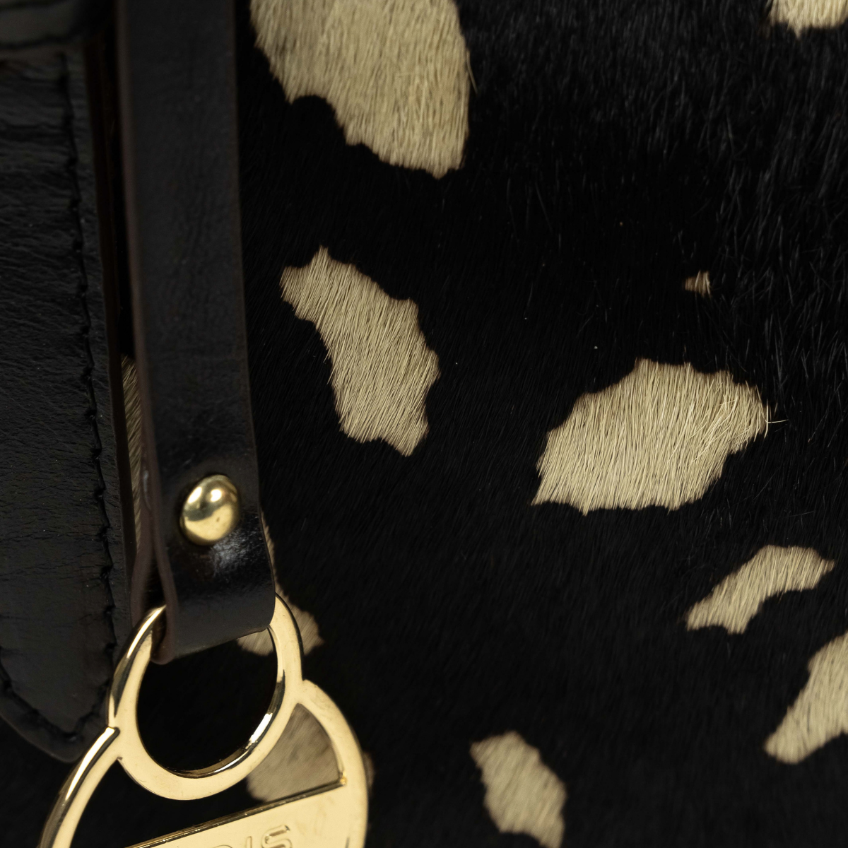 COSMA SATCHEL - BLACK PRINT HAIRCALF