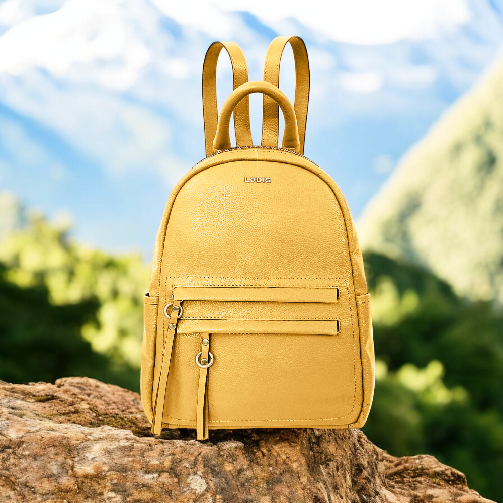 Mustard yellow backpack purse sale