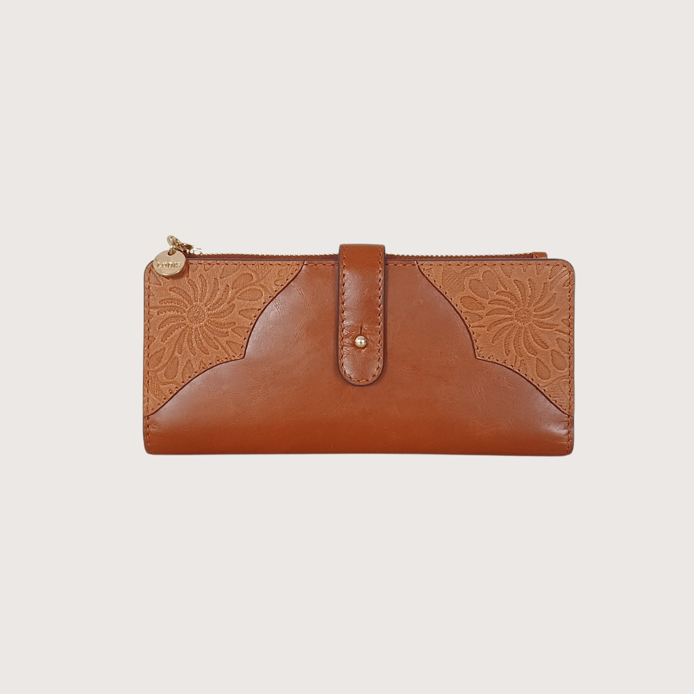 FLORAL TOOLED SLIM WALLET