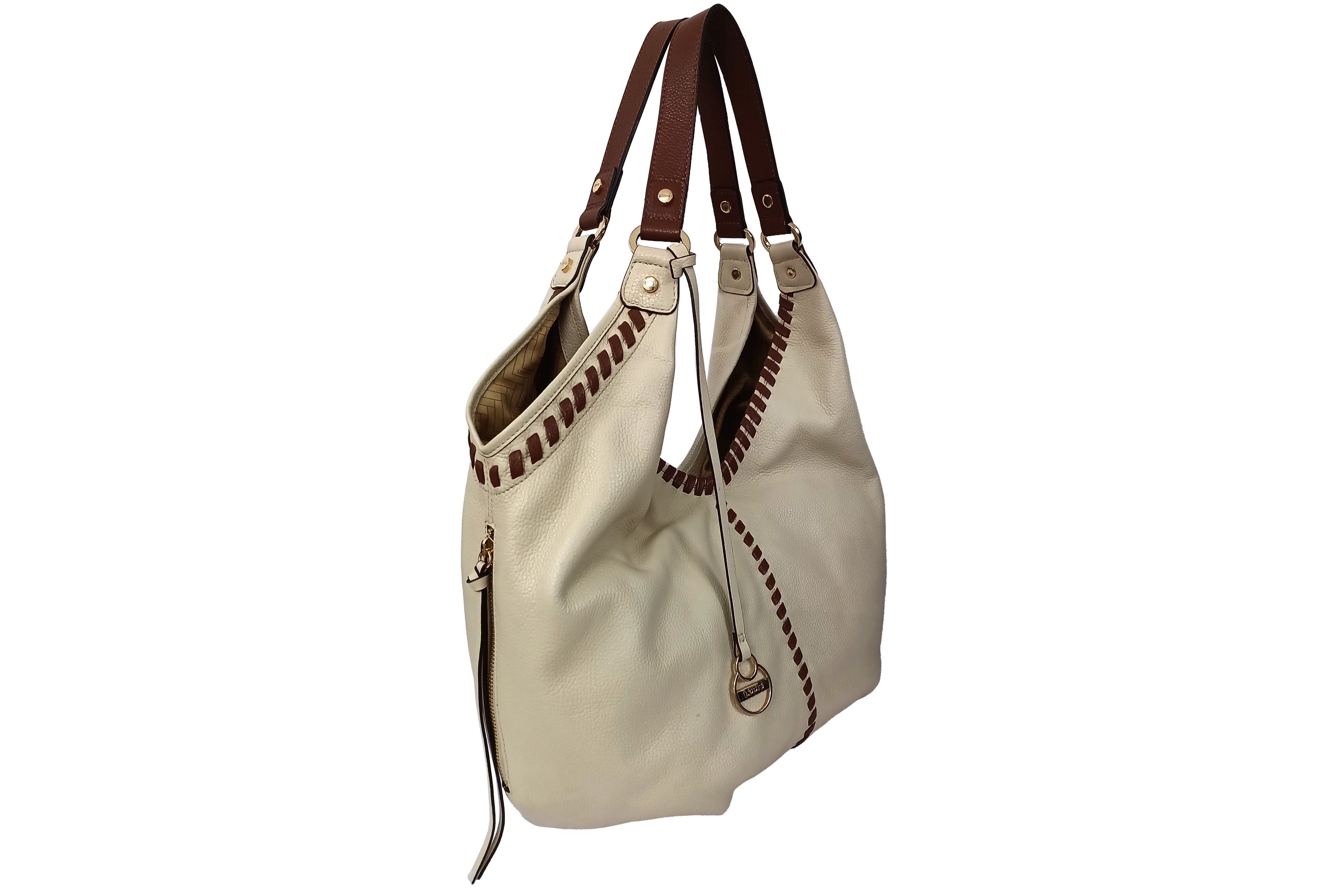 Louis Cardy Large Tote Handbag Leather Brown