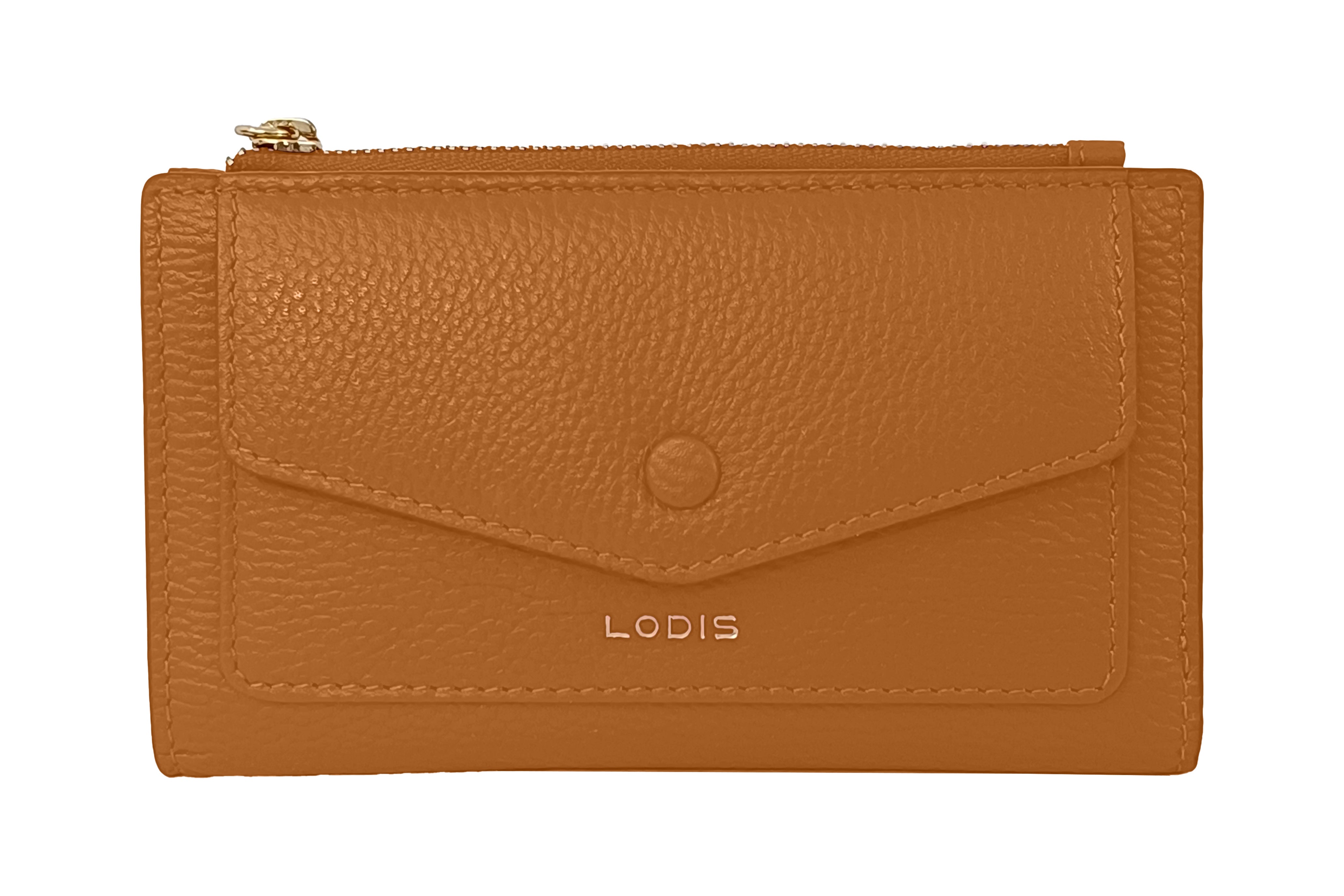 Lodis 248IS Caramel Leather French Purse Wallet
