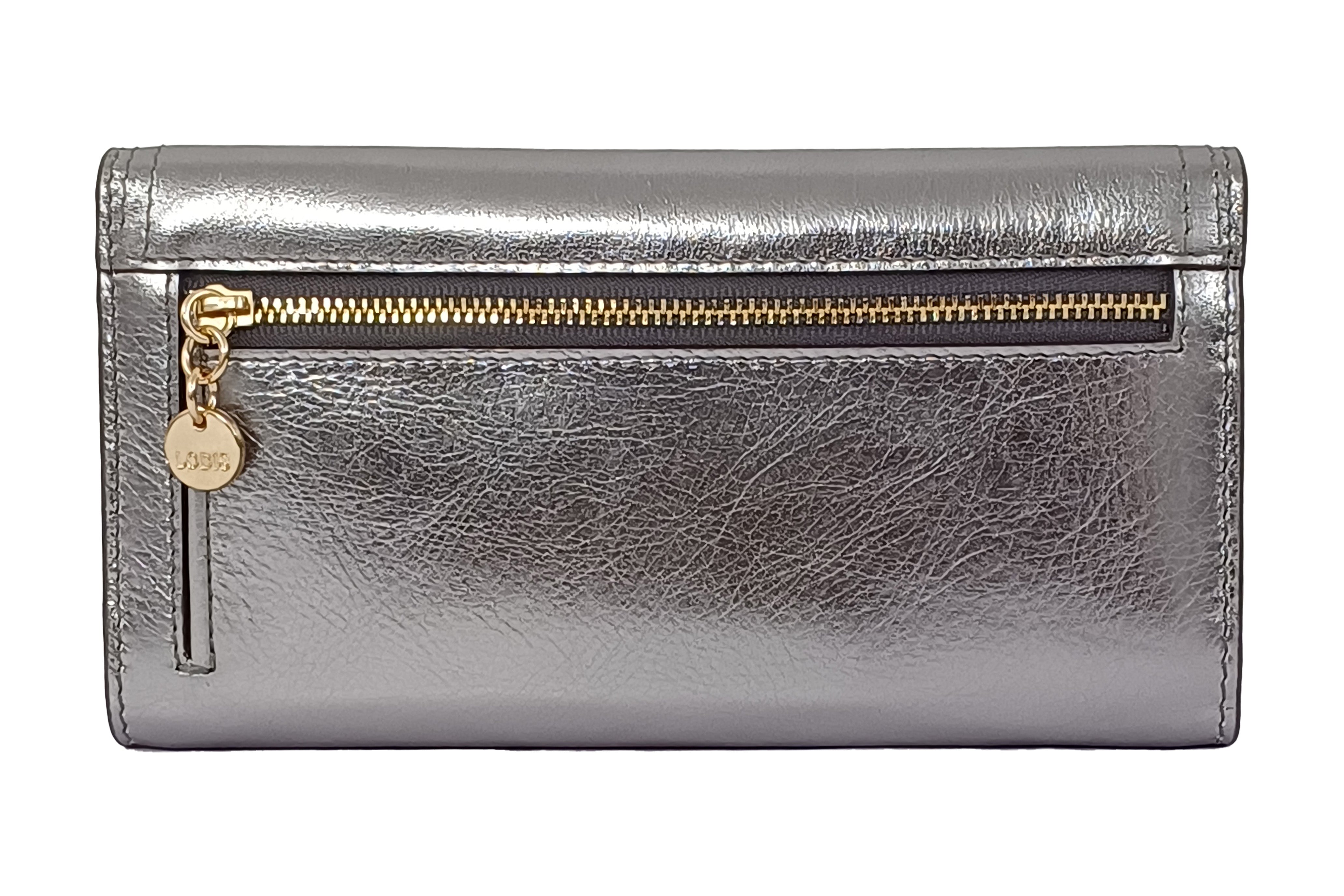 STEPHANIE CHECKBOOK CLUTCH WALLET (METALLIC)