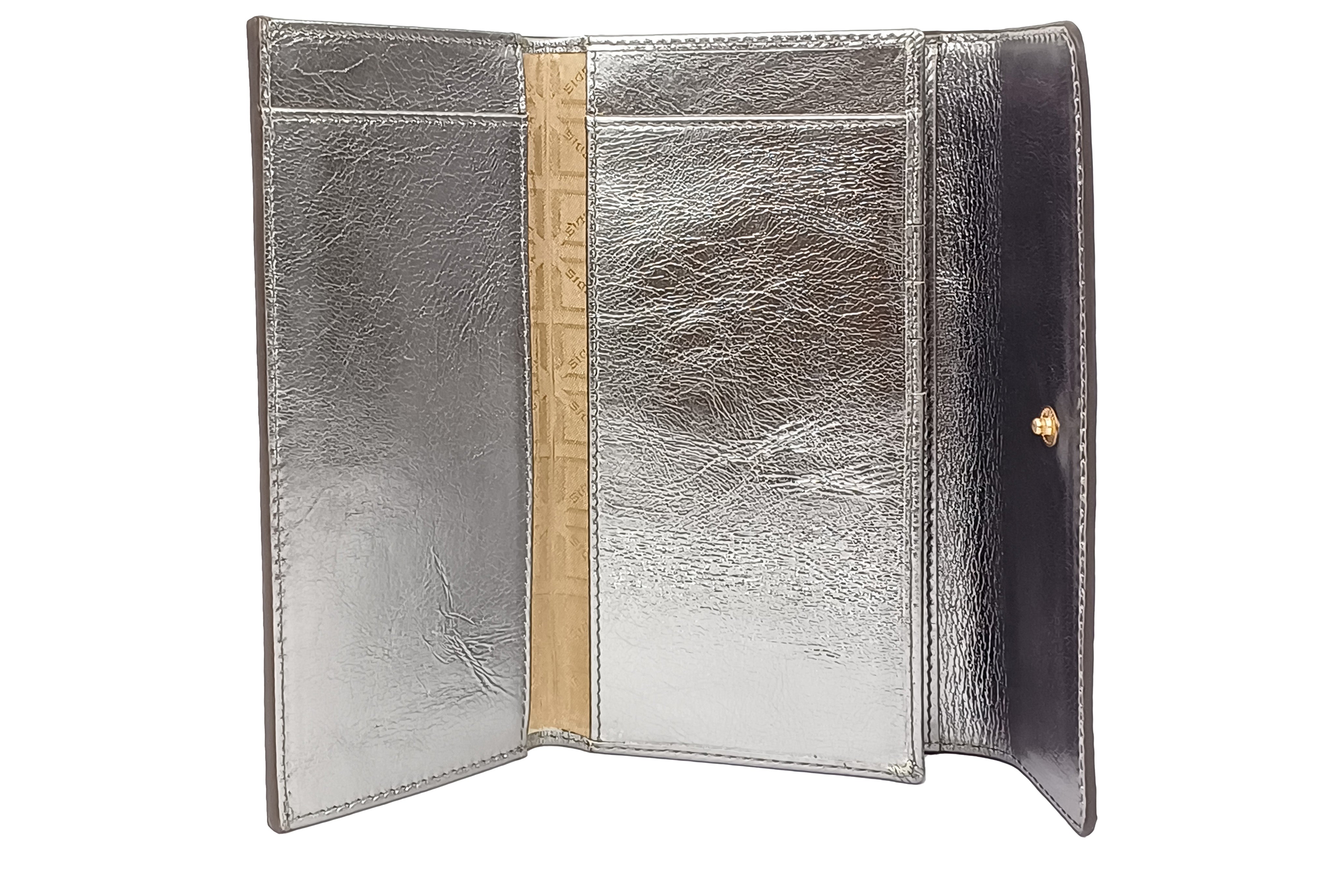 STEPHANIE CHECKBOOK CLUTCH WALLET (METALLIC)