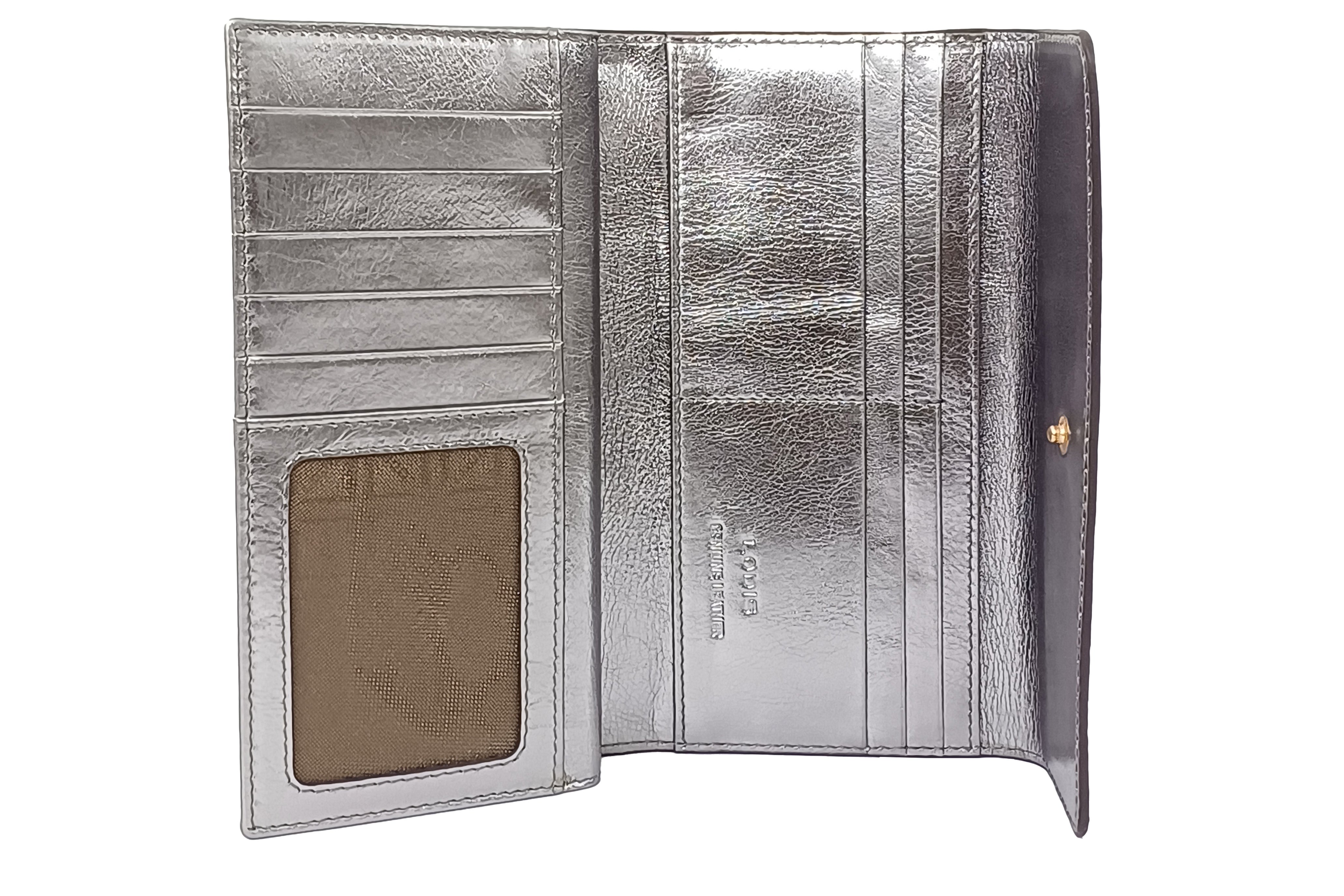 STEPHANIE CHECKBOOK CLUTCH WALLET (METALLIC)