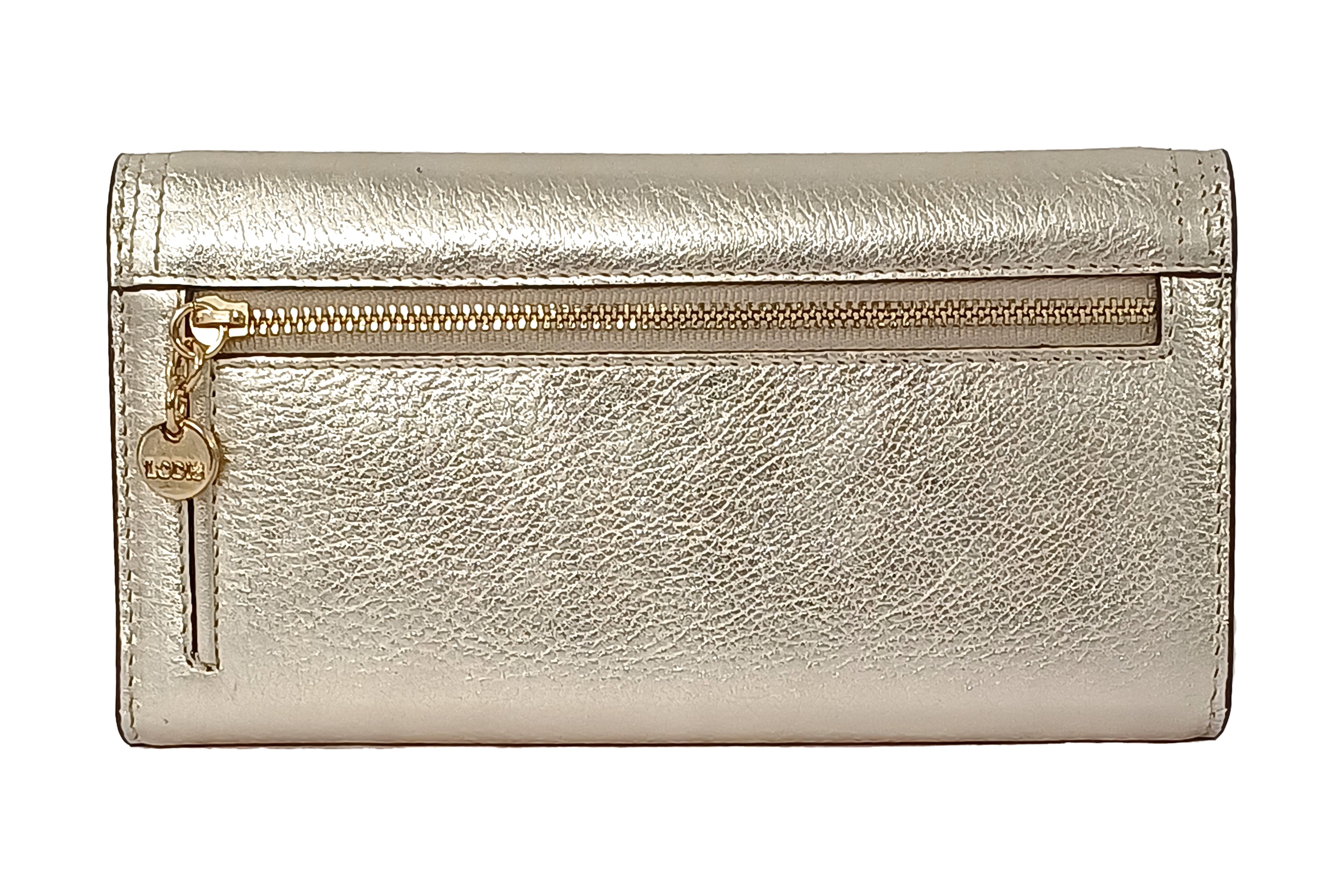 STEPHANIE CHECKBOOK CLUTCH WALLET (METALLIC)