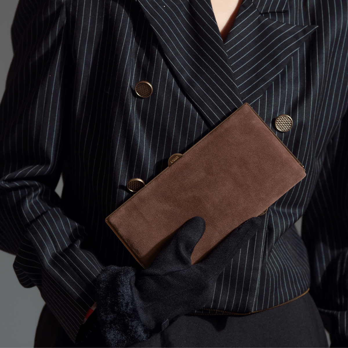 CELARA FRAME CLUTCH - BROWN