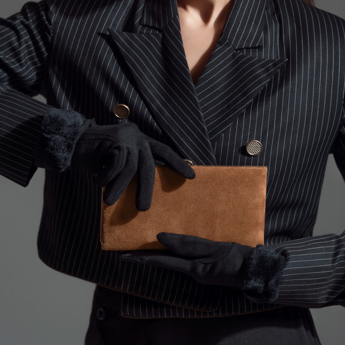 CELARA FRAME CLUTCH - TAN