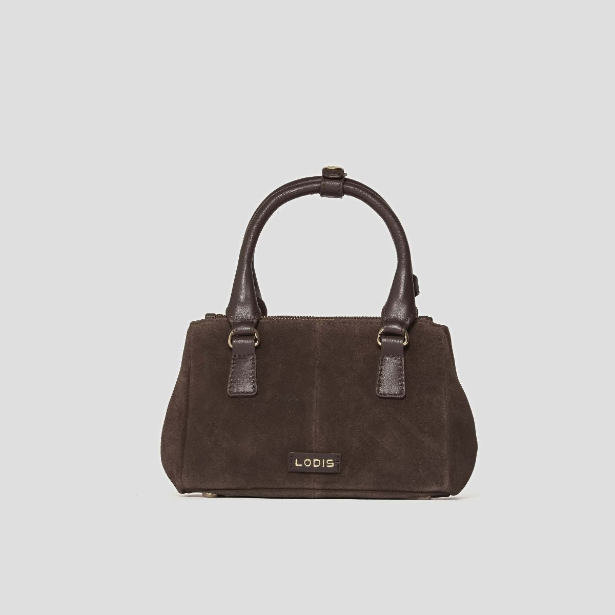 ECLIPSE TOP HANDLE SUEDE CROSSBODY - BROWN