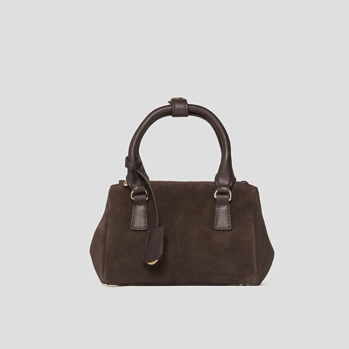 ECLIPSE TOP HANDLE SUEDE CROSSBODY - BROWN