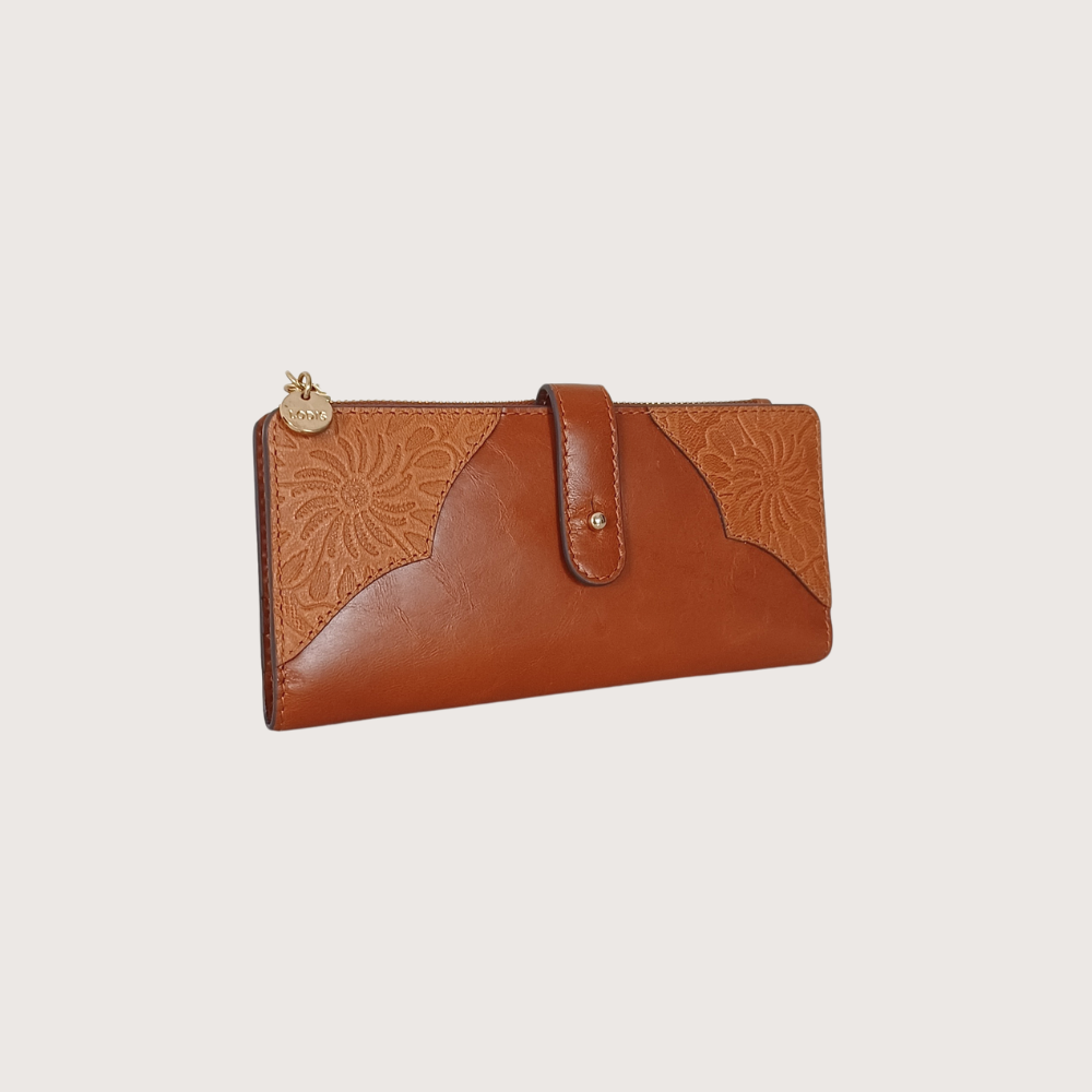 FLORAL TOOLED SLIM WALLET