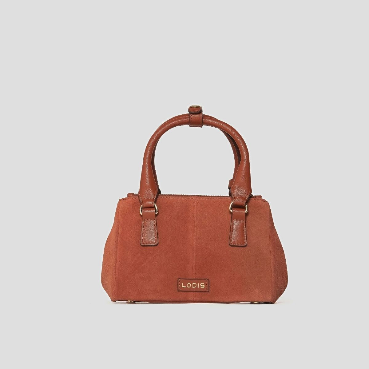 ECLIPSE TOP HANDLE SUEDE CROSSBODY - RUST