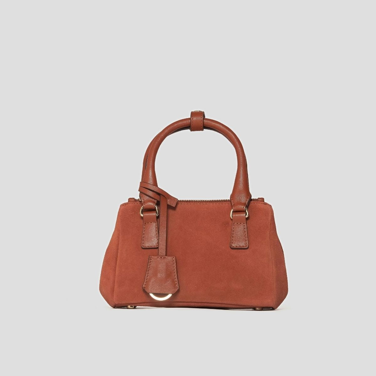 ECLIPSE TOP HANDLE SUEDE CROSSBODY - RUST