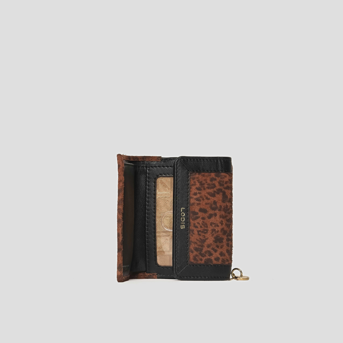 AMARA FRENCH PURSE - CHEETAH PRINT GENUINE HAIR CALF SUEDE LEATHER