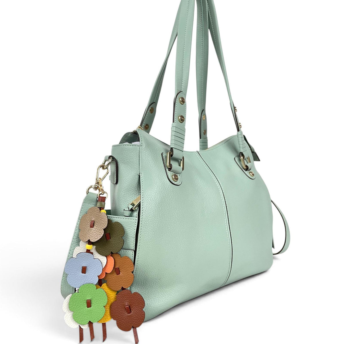Leather floral charms