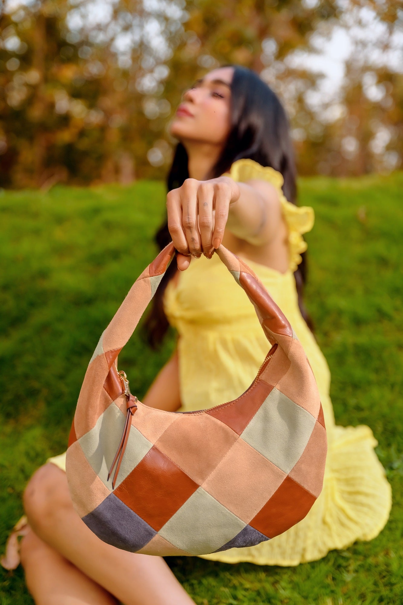 Willo Patch Suede Hobo Shoulder Bag | Lodis