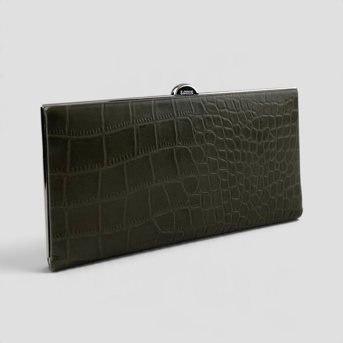 Quinn Clutch Framed Wallet (Croco)