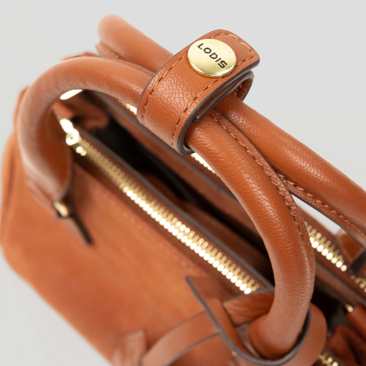 ECLIPSE TOP HANDLE SUEDE CROSSBODY - RUST