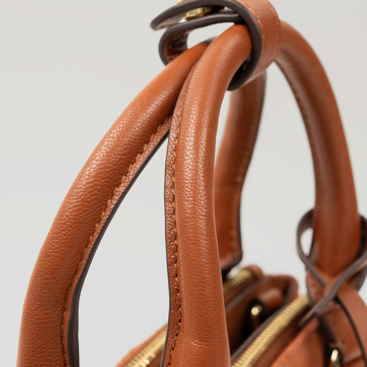 ECLIPSE TOP HANDLE SUEDE CROSSBODY - RUST