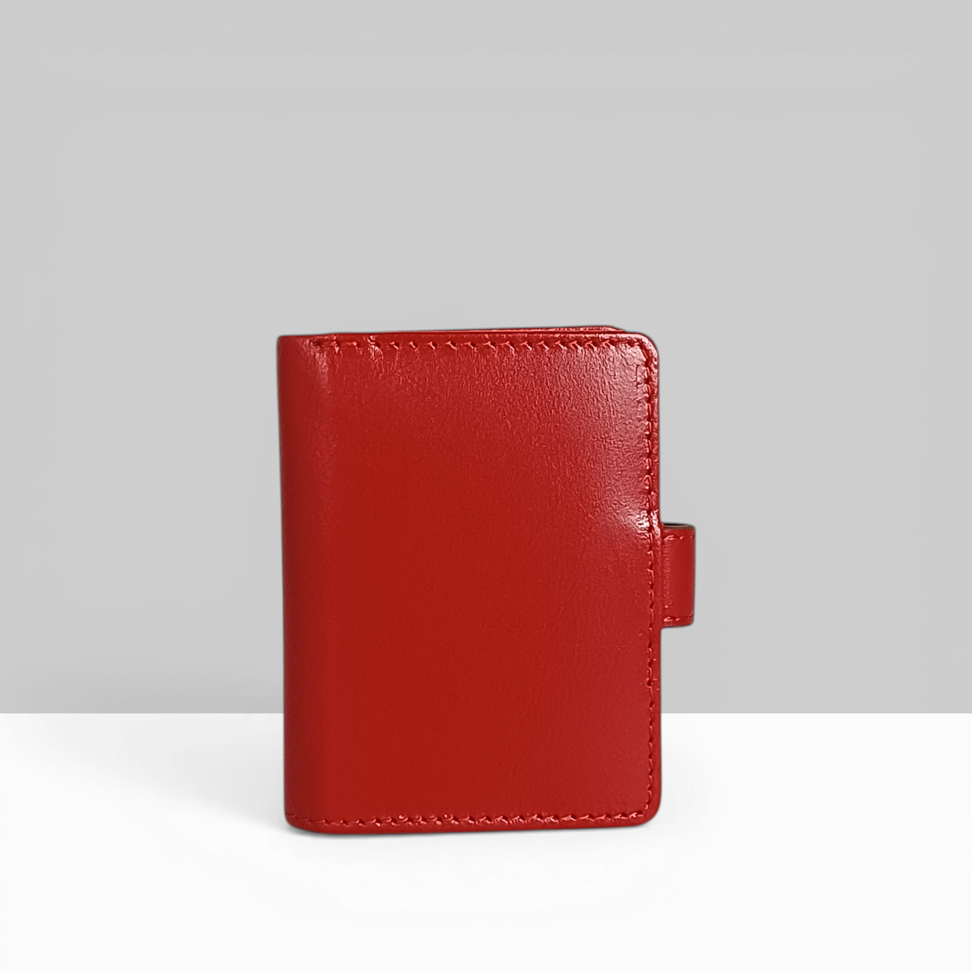 Lodis Overglow Slim Wallet Rhythmic Red – Compact Women's Leather Wallet with Snap Closure