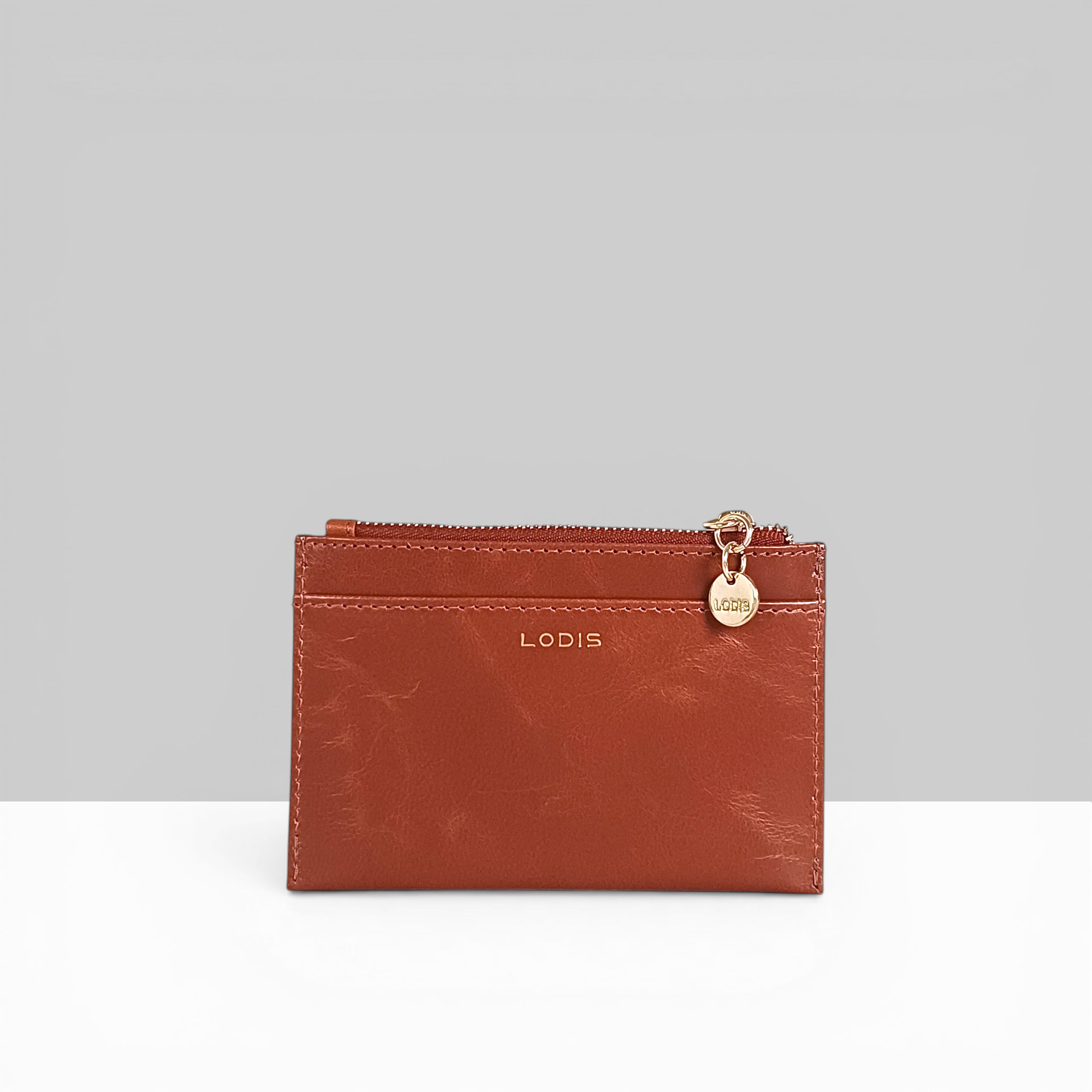 Lodis Overglow Flip Face Wallet Brown Leather – Front Flip Panel with Multiple Card Slots