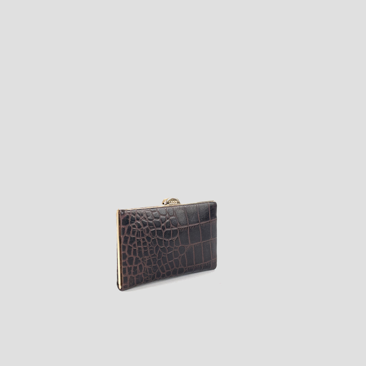 Quinn Clutch Croco Frame Wallet Mini - Brownie
