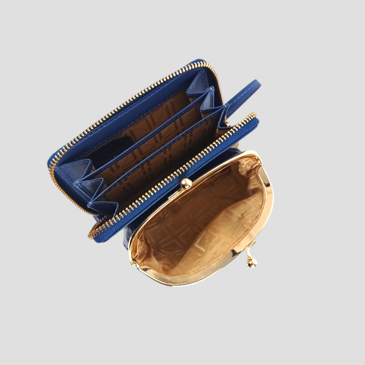 BLAIR FRAME PURSE WITH ZIP AROUND WALLET - COBALT