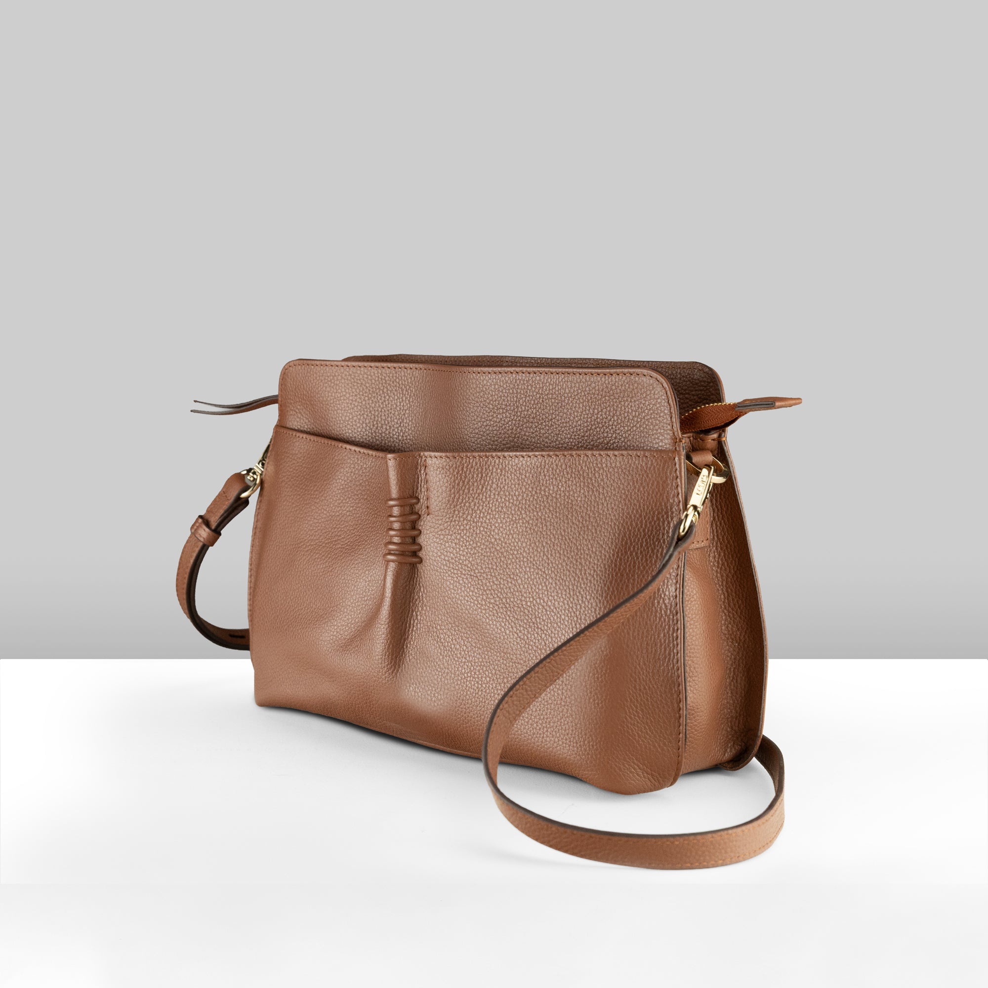 Montauk Top-Zip Crossbody Leather | Lodis