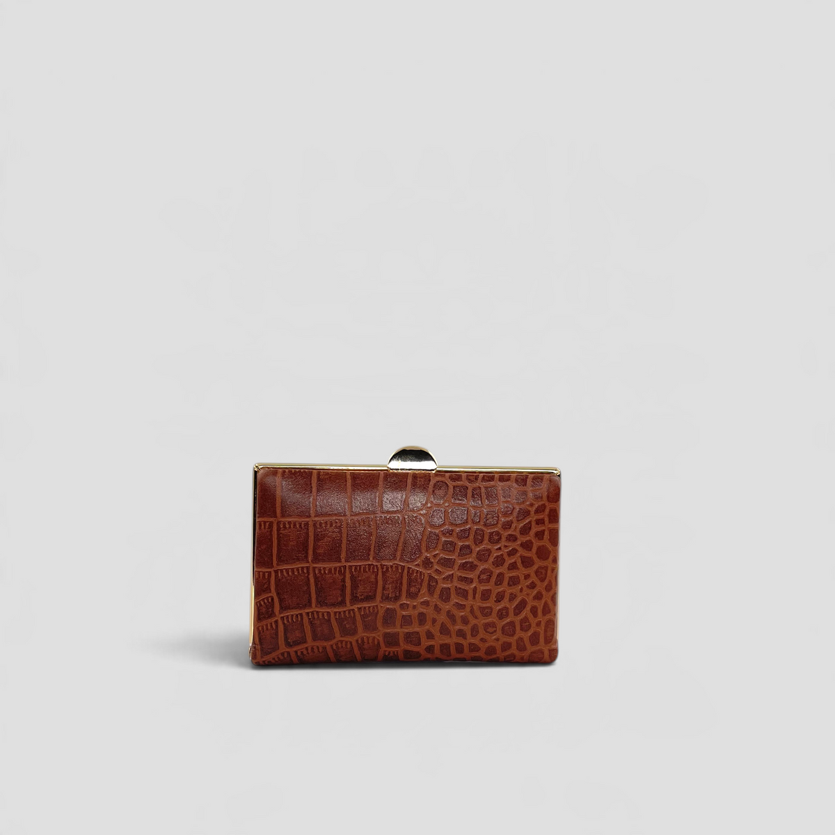 Quinn Clutch Croco Frame Wallet Mini - CHESTNUT