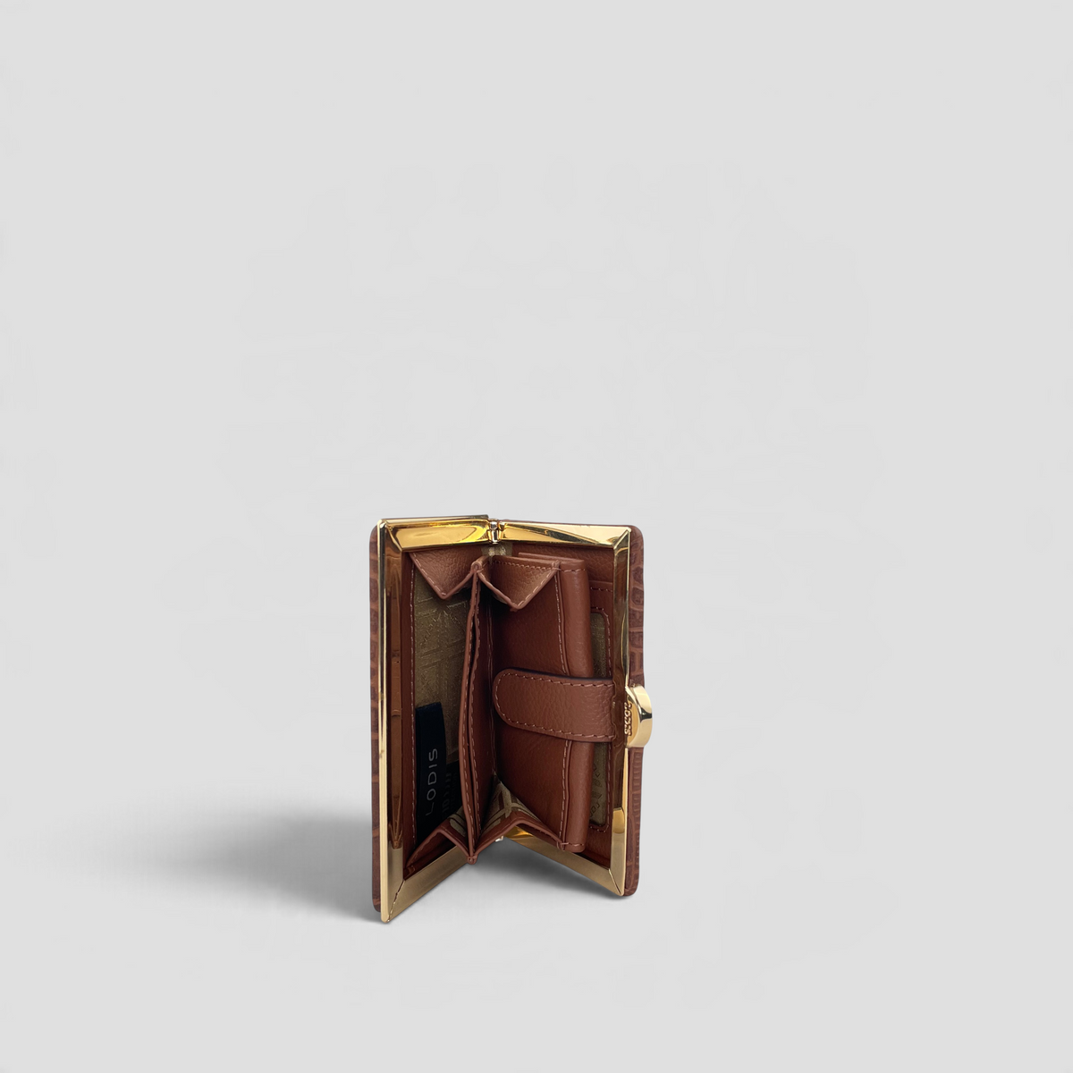 Quinn Clutch Croco Frame Wallet Mini - CHESTNUT