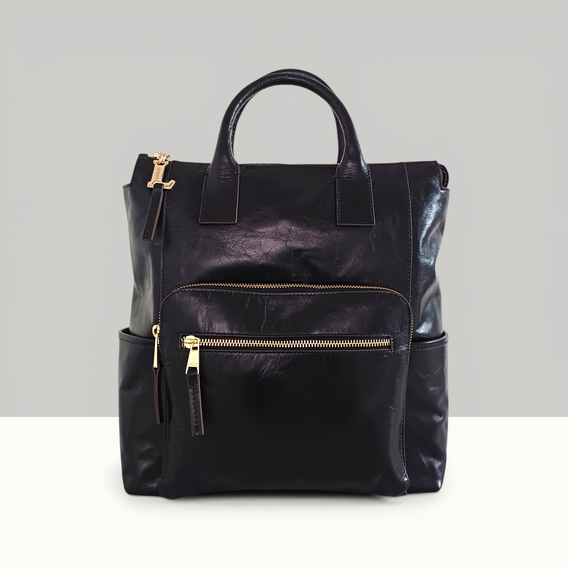 black leather backpack with side pockets Catalina 2.0 Leather Backpack