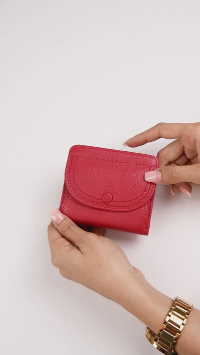 Kiara Slim Card Case in Aura Blue Pebbled Leather – Video Showing Full Wallet Profile, Flip Card Panel, and Interior Card Slots | Lodis 1965