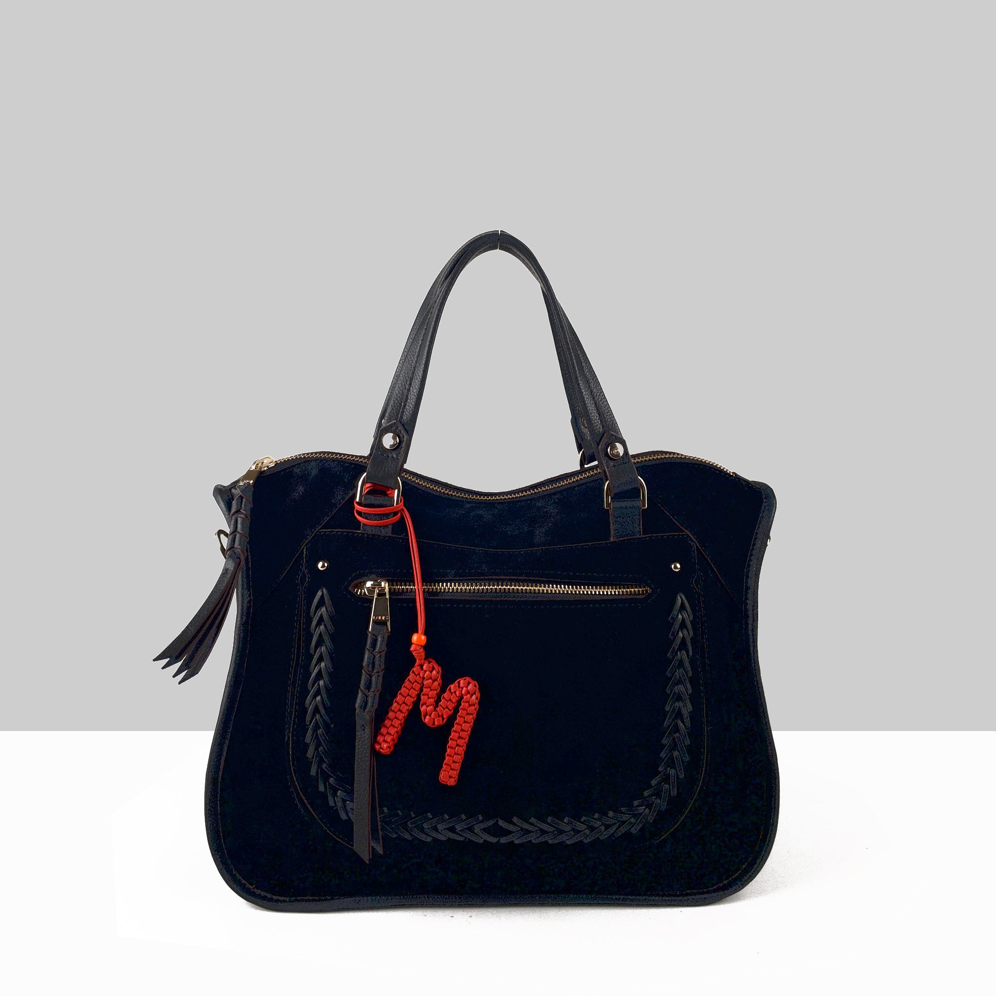 Alphabet Charms Handwoven Leather Rhythmic Red | Lodis