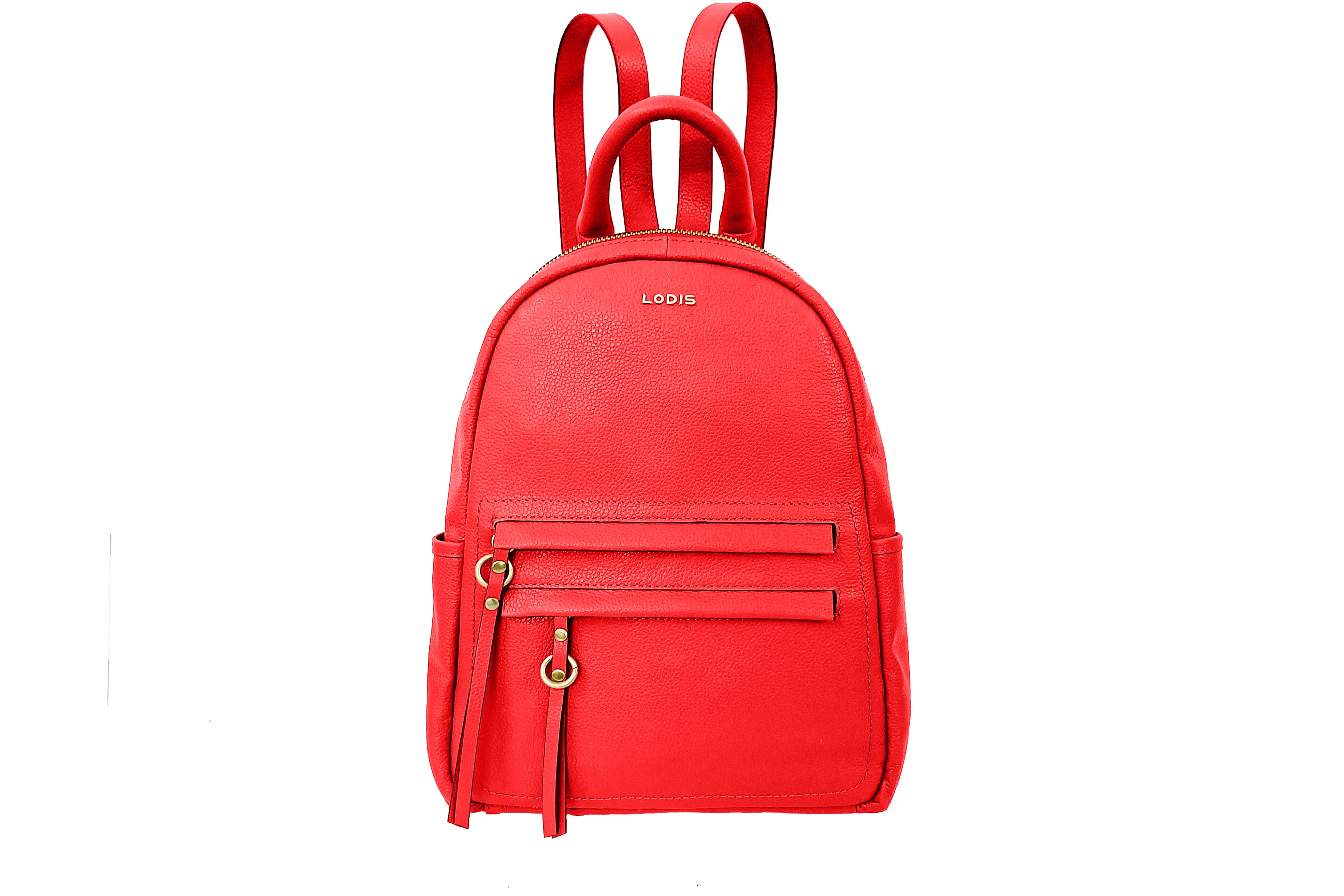 Amelie Leather Backpack red